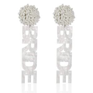 Beaded Bride Acrylic Drop Earrings